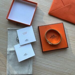 Hermes Clic H bracelet rose gold marron glacé